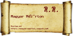 Magyar Márton névjegykártya