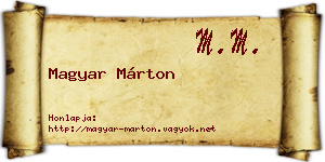 Magyar Márton névjegykártya
