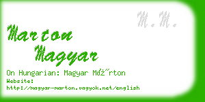 marton magyar business card